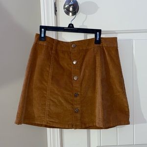 orange button down mini skirt